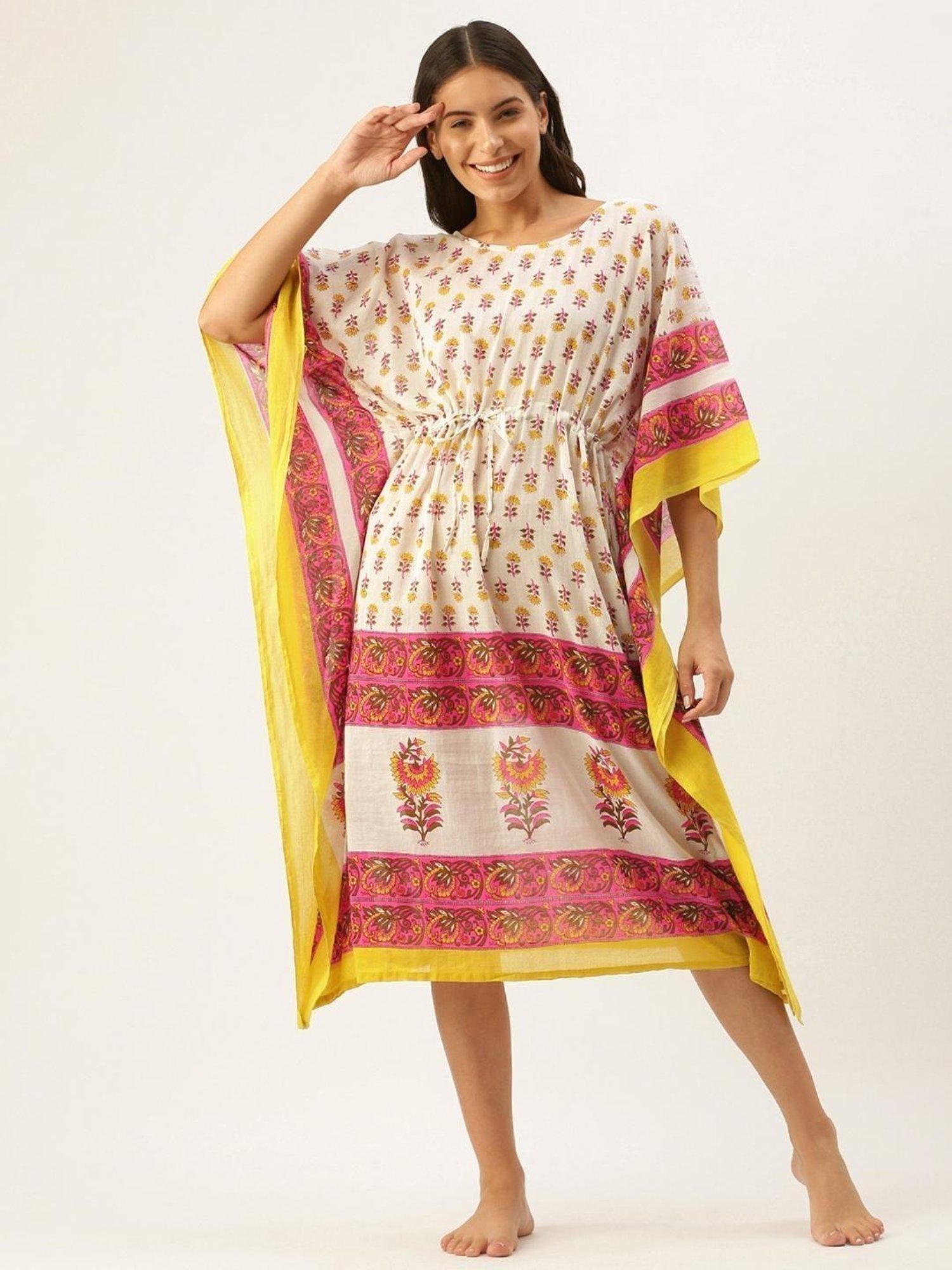 Clt.s Cream Printed Kaftan