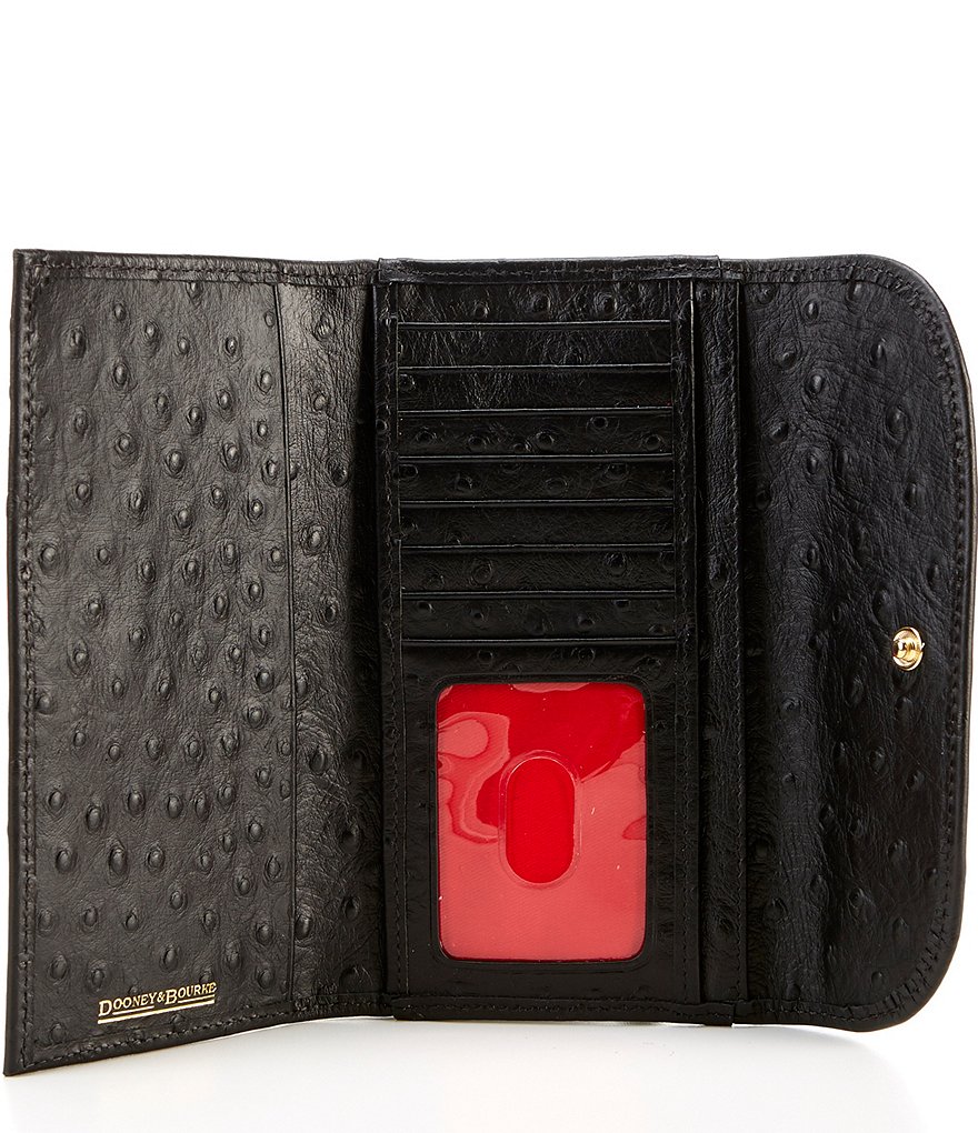 Dooney & Bourke Ostrich Collection Continental Snap Clutch Wallet