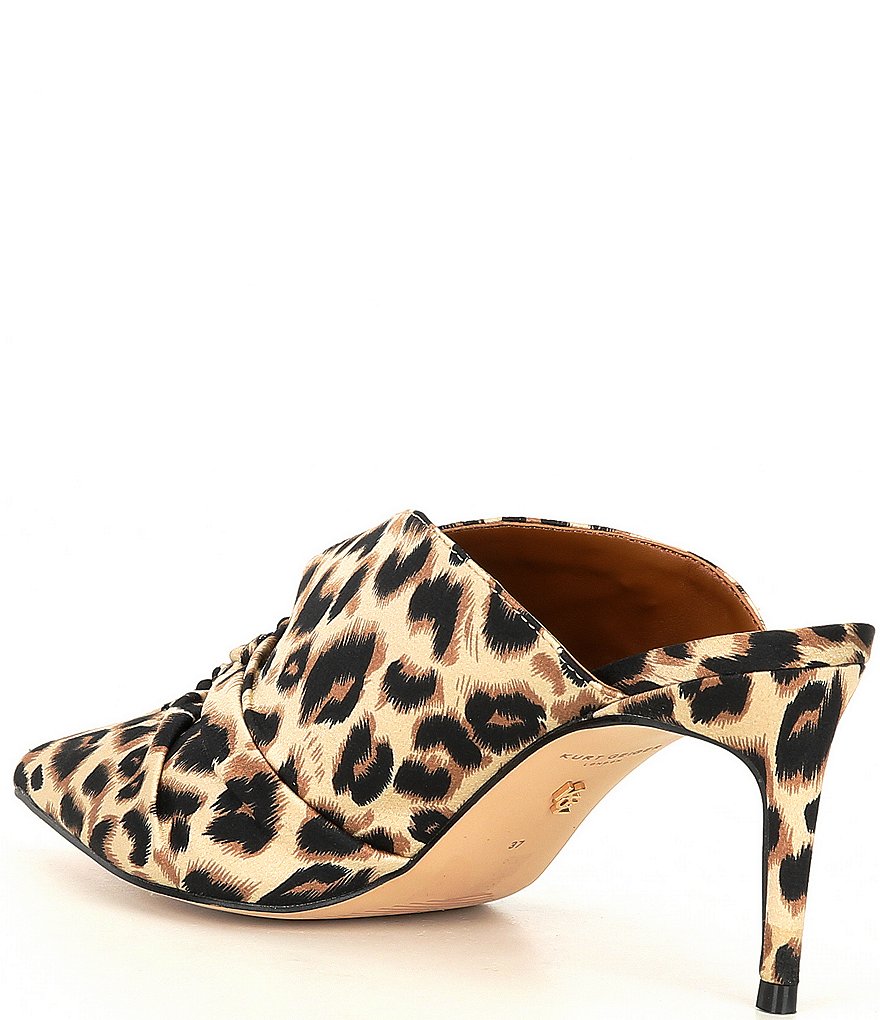 Kurt Geiger London Bella Embellished Leopard Print Dress Mules