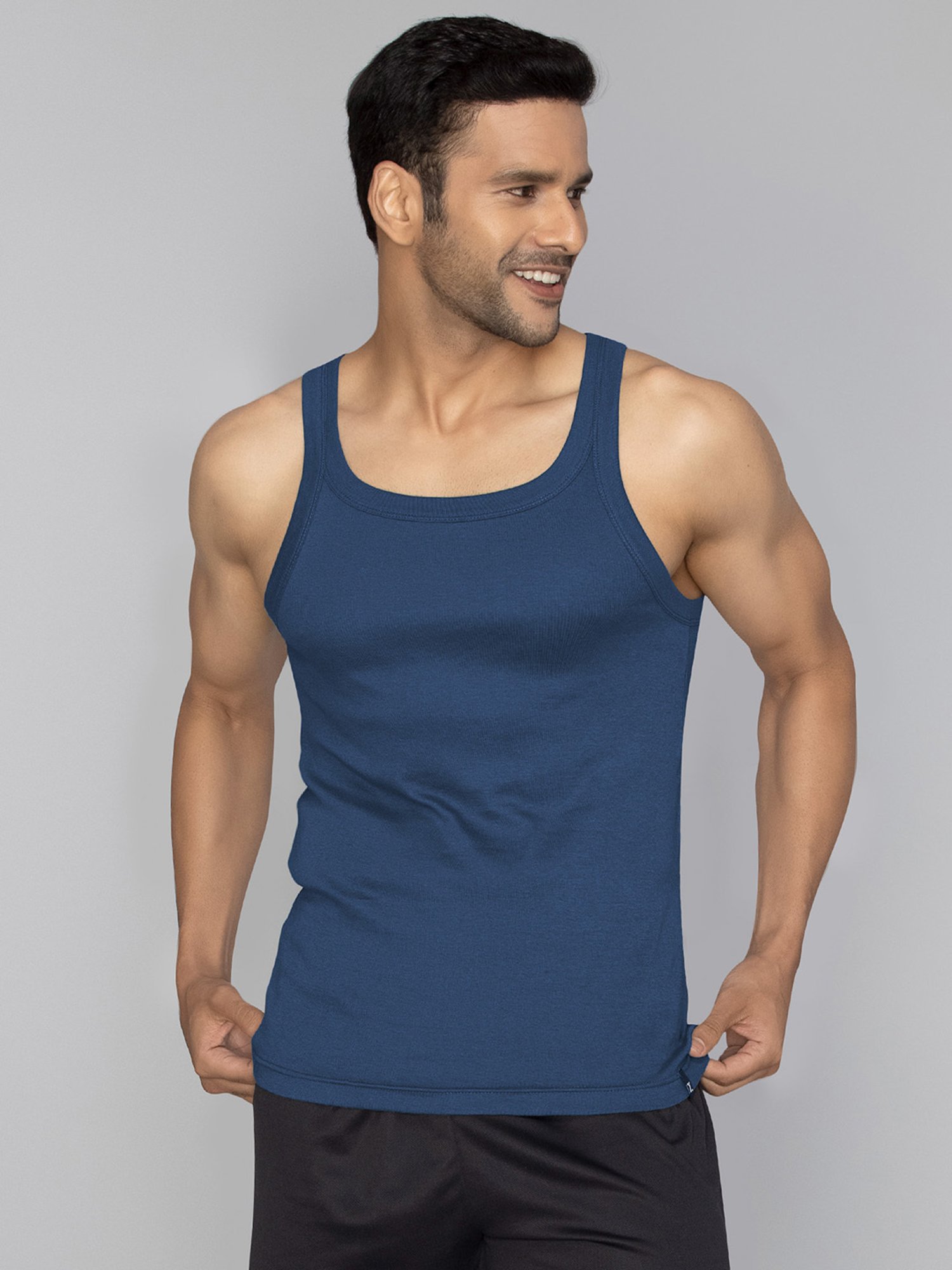 XYXX Dark Blue Square Neck Vest