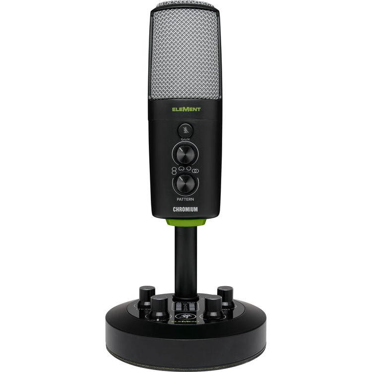 Mackie EleMent Series Chromium Premium USB Condenser Microphone with Built-in 2-Channel Mixer