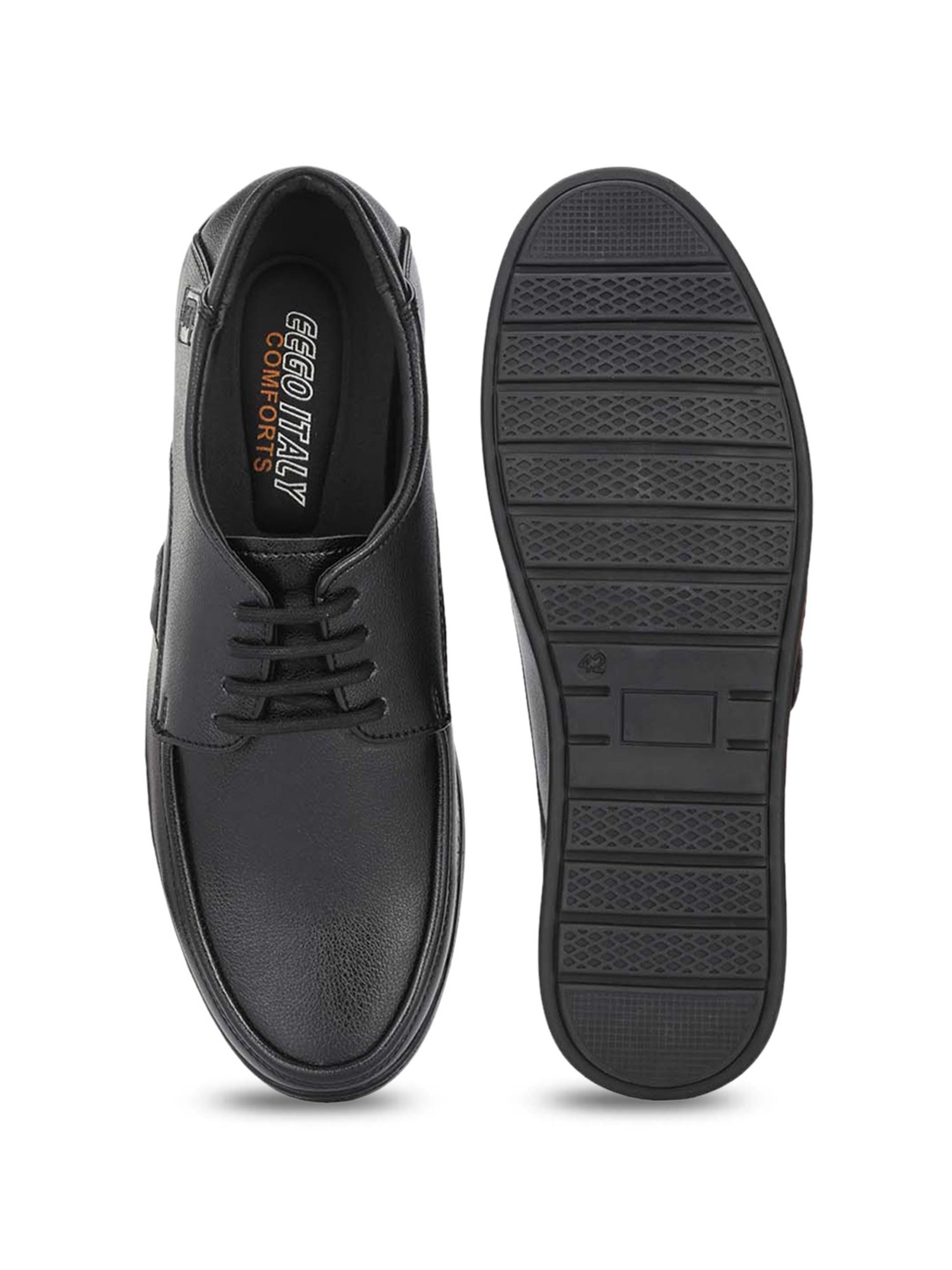 Eego Italy Men's Black Derby Shoes