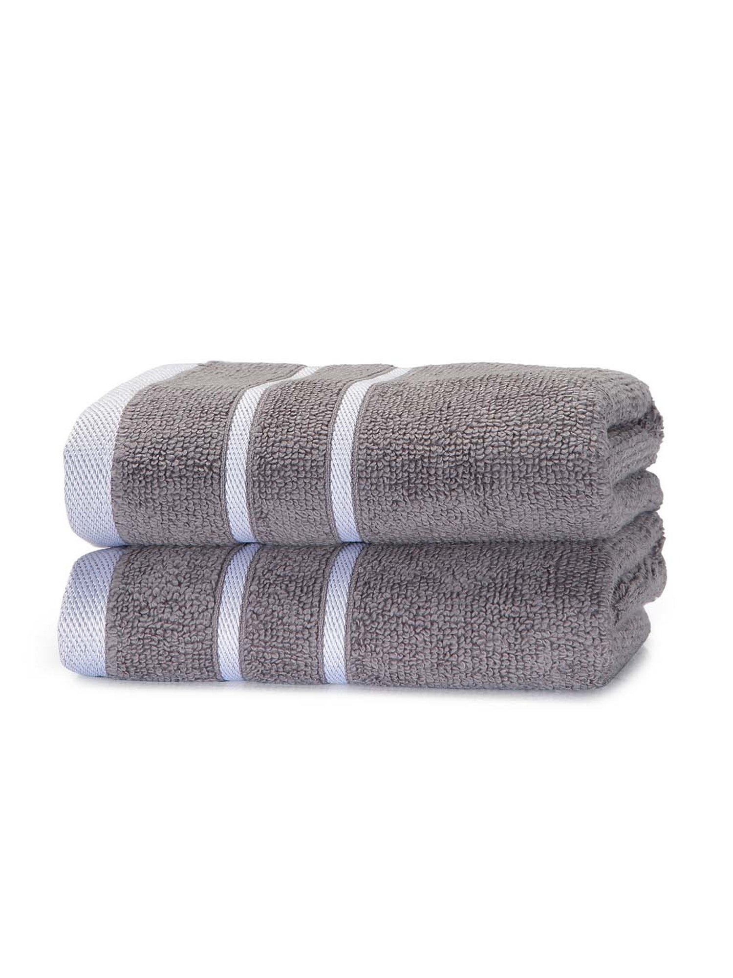 Mark Home 100% Cotton 500 GSM Zero Twist Simply Soft Grey Hand Towels - Set of 2