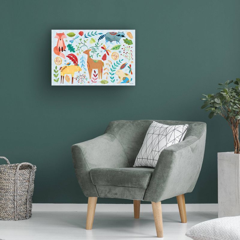 16" x 24" Farida Zaman 'Whimsical Woodland I Pastel' Unframed Wall Canvas - Trademark Fine Art