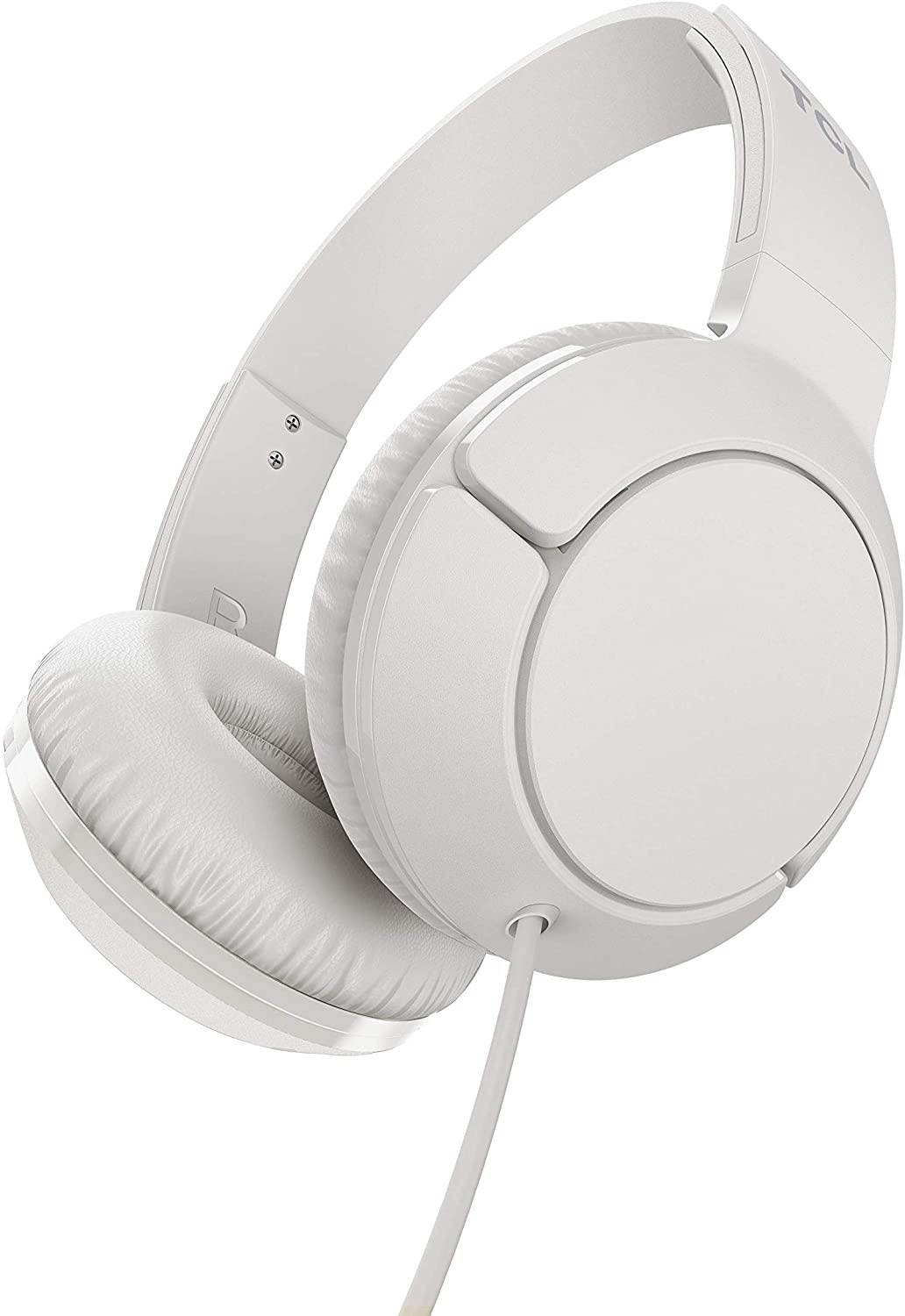 TCL MTRO200 On-Ear Wired Headphones Super Light Weight Headphones with 32mm drivers for Huge Bass and Built-in Mic &ndash; Ash White