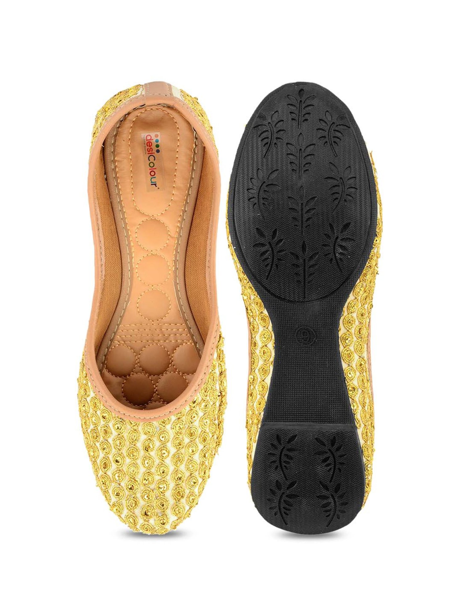 Desi Colour Women's Yellow Ethnic Juttis
