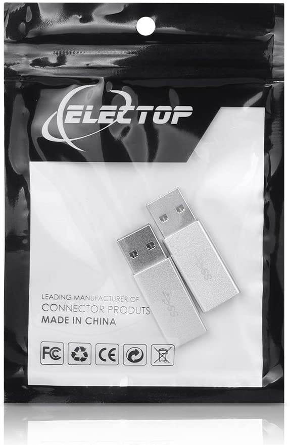 Electop USB 3.1 Type C Female to USB A Male Adapter (2 Pack) Type A to C USB 3.1 Female to USB A Female Adapter Converter Support Data Sync and Charging