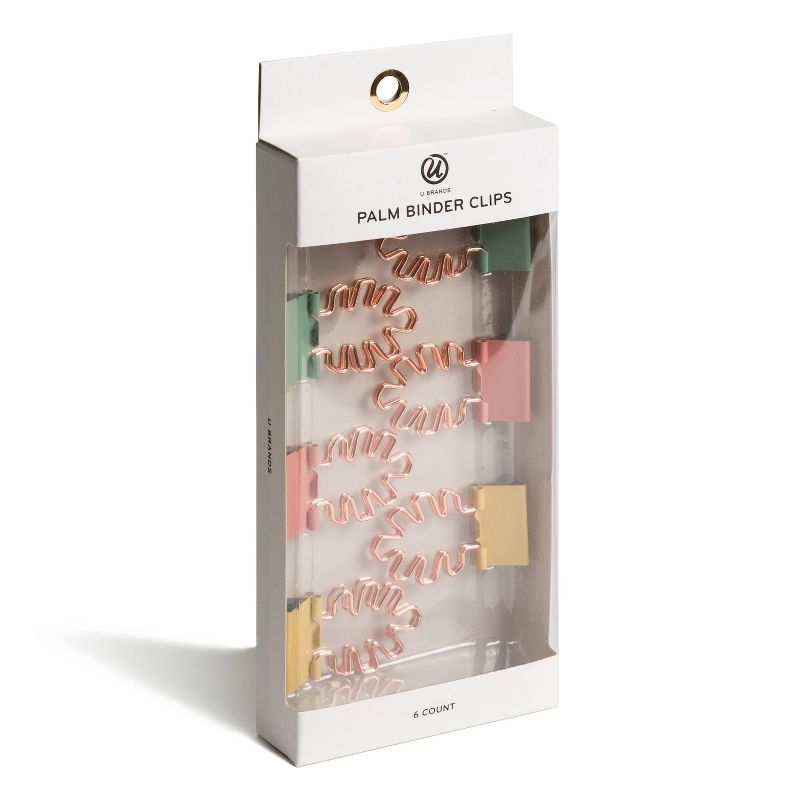 U Brands 6ct Palm Shaped Binder Clips