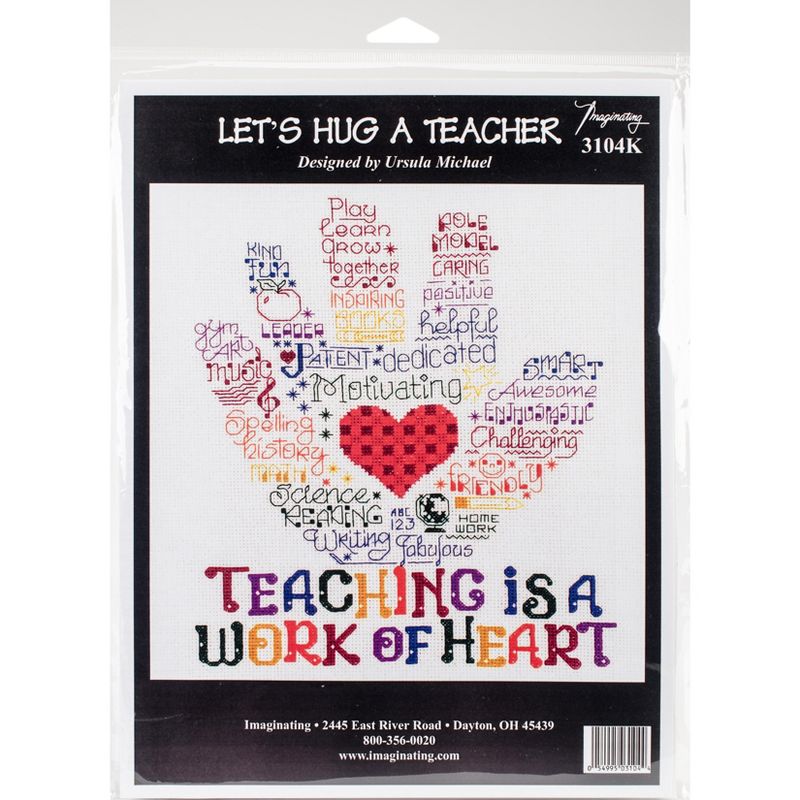 Imaginating Counted Cross Stitch Kit 10"X8.5"-Let's Hug A Teacher (14 Count)