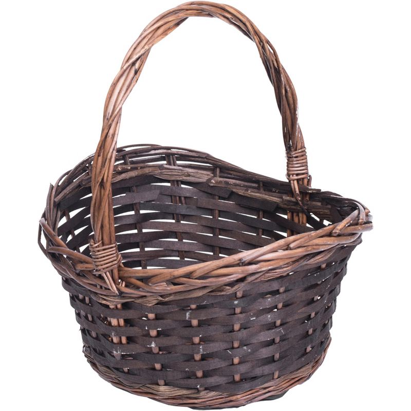 Vintiquewise Brown Boat Shaped Willow Bowl Baskets, Set of 3