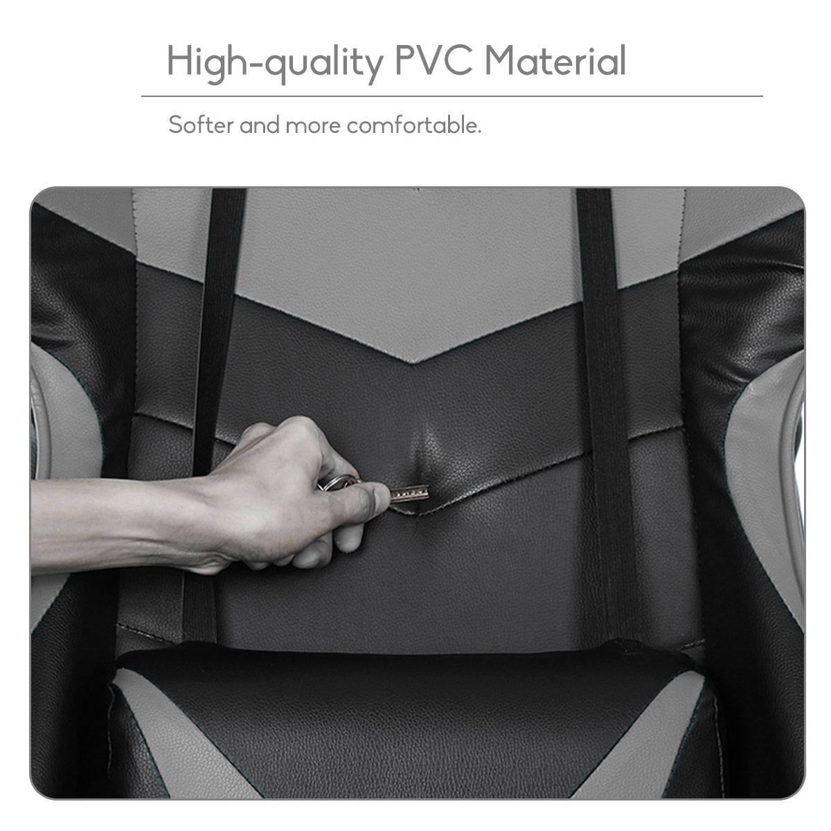 Executive Office Chair Racing Gaming Chair Leather Computer Recliner Swivel Lift