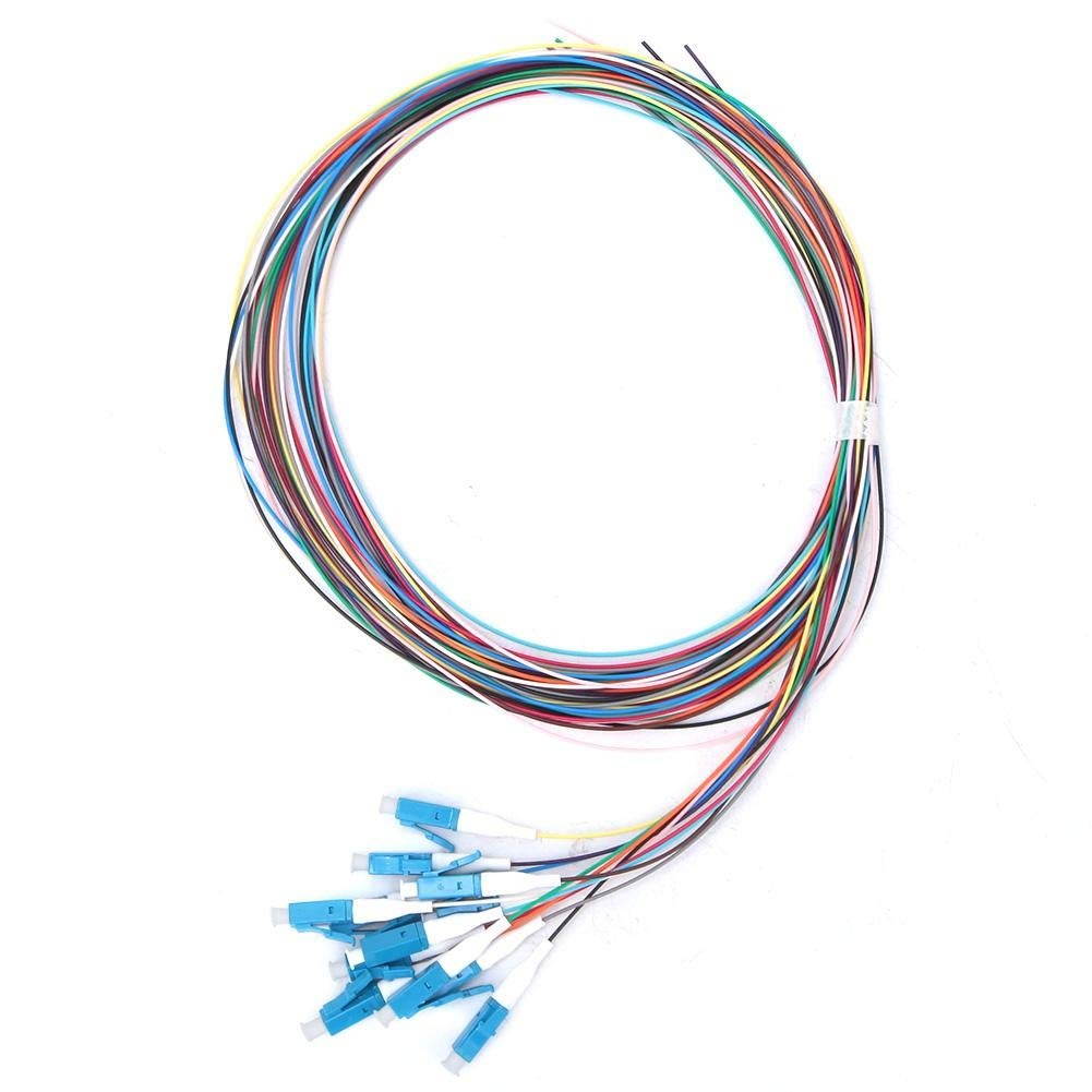 Fiber Optic Pigtail 12 Strand Fiber Optic Pigtail LC/UPC Single Mode Low Insertion Loss with Ceramic Ferrule 1.5m for Optical Fiber LAN Optical Fiber Communication System