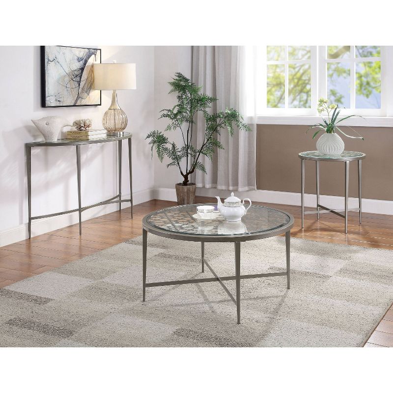 3pc Harding Coffee Table Set Silver - miBasics
