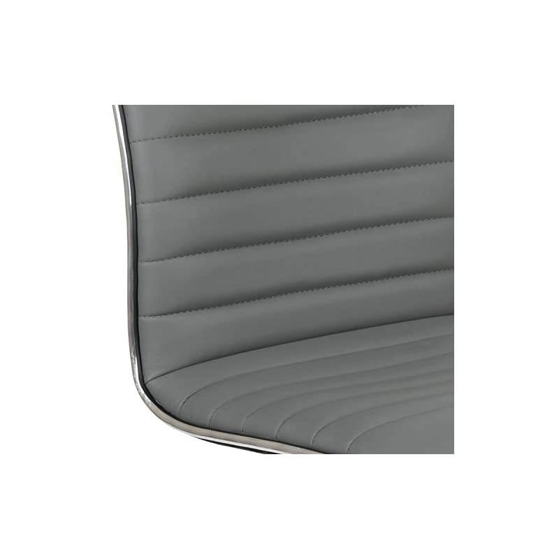 Low Back Designer Armless Light Gray Ribbed Swivel Task Office Chair