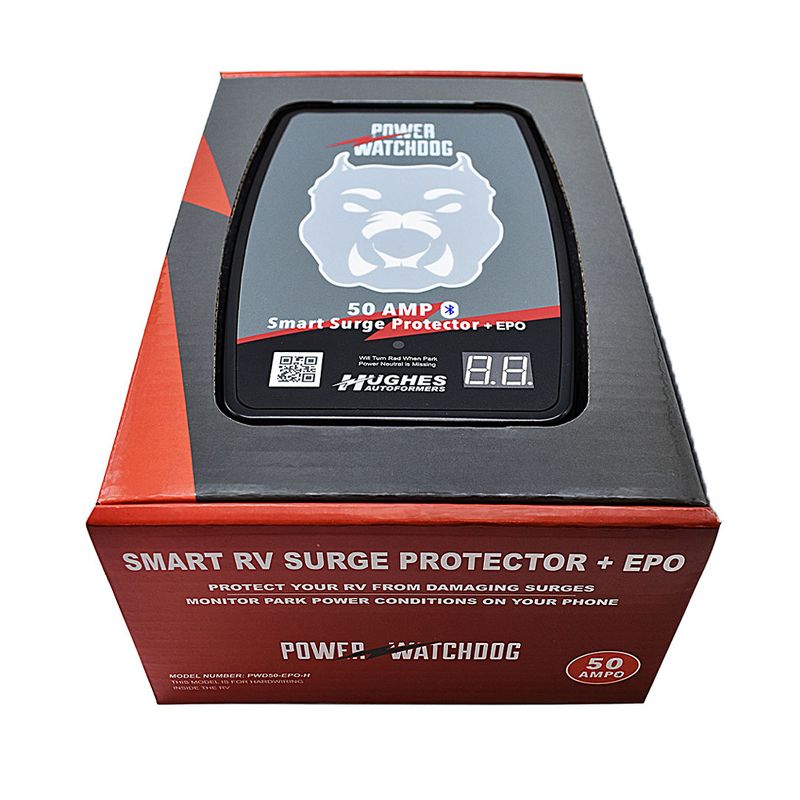 Hughes Autoformers Power Watchdog Hardwired RV Auto Shutoff Smart Bluetooth Electrical Surge Protector, 50 Amp