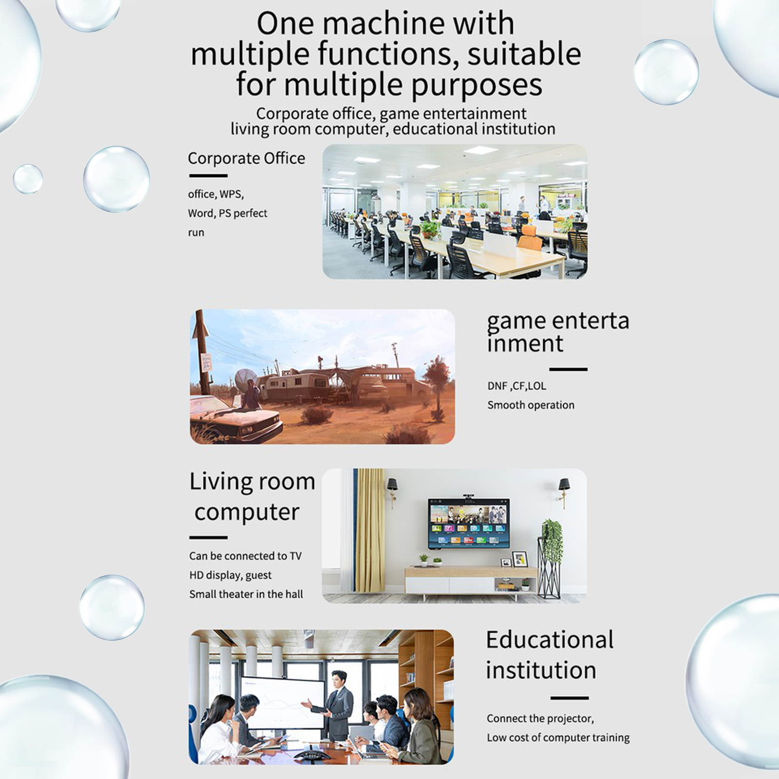 Lsxvern Mini PC, Portable Computer with Intel J4115, Intel UHD Graphics 600-605, DDR4 8GB RAM 256GB SSD, Win10, WIFI, Bluetooth