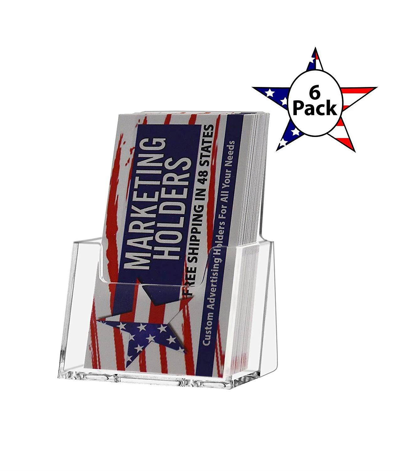 Marketing Holders Vertical Clear Business Card Holder Lot of 6 Premium Acrylic