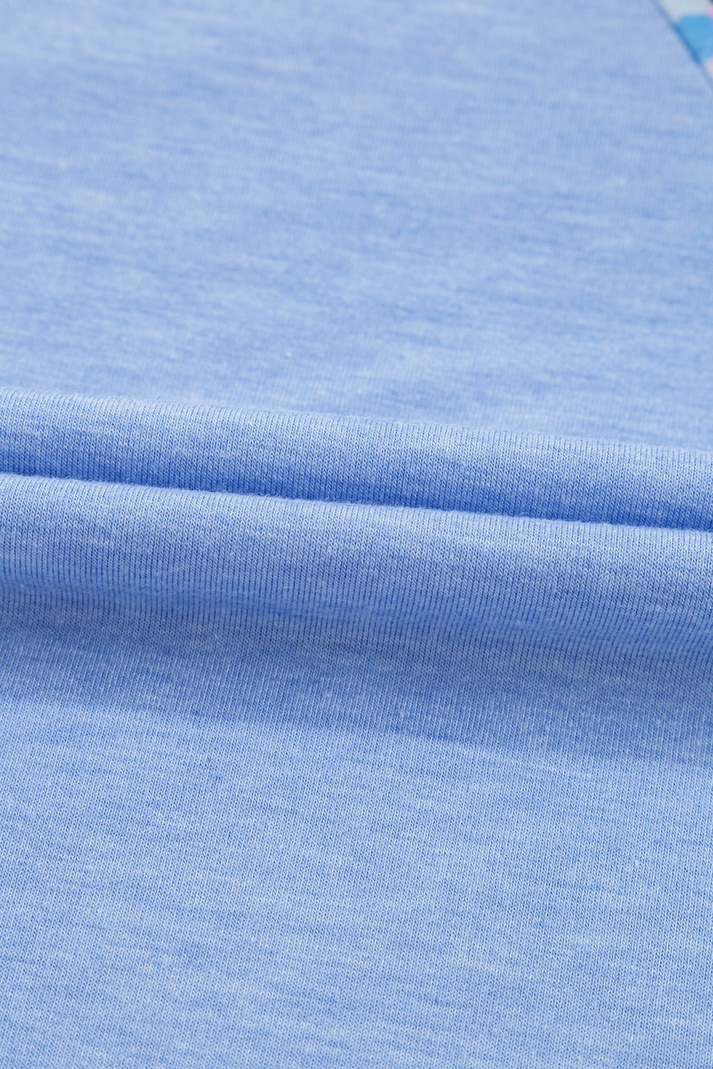 Rose Leopard Print V Neck Plus Size Tee