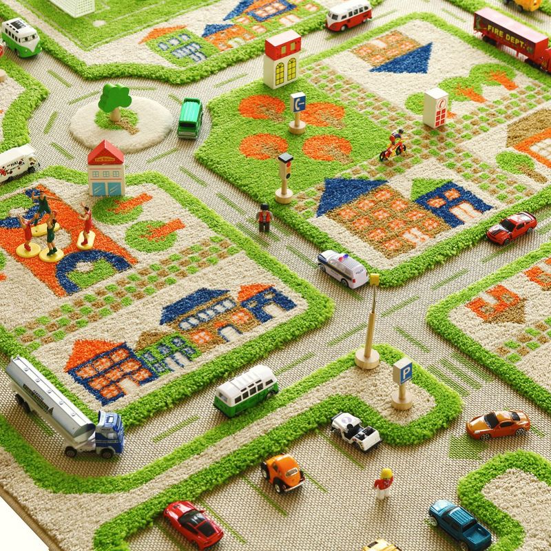 3'4"x5' Rectangle Indoor and Outdoor Tufted and Hooked Accent Rug Green - IVI