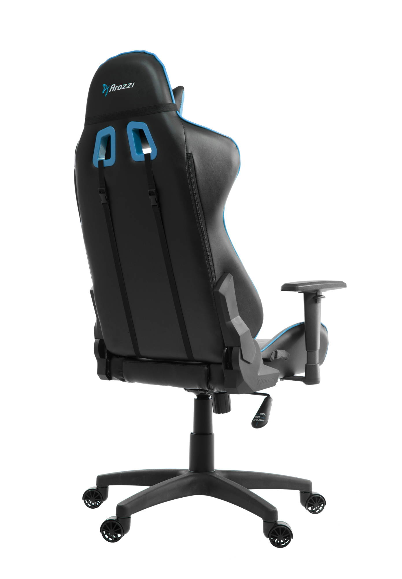 Arozzi Forte Gaming Chair Blue - Cold Cured Foam, Adjustable Head + Back Pillow