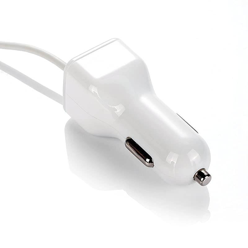 Certified iPhone Lightning Car Charger for iPhone 11 X XR XS 8 8 Plus 7 7 Plus 6S 6S Plus 6 Plus SE 5S iPad Pro Air 2 Mini 4 with Extra USB Port White