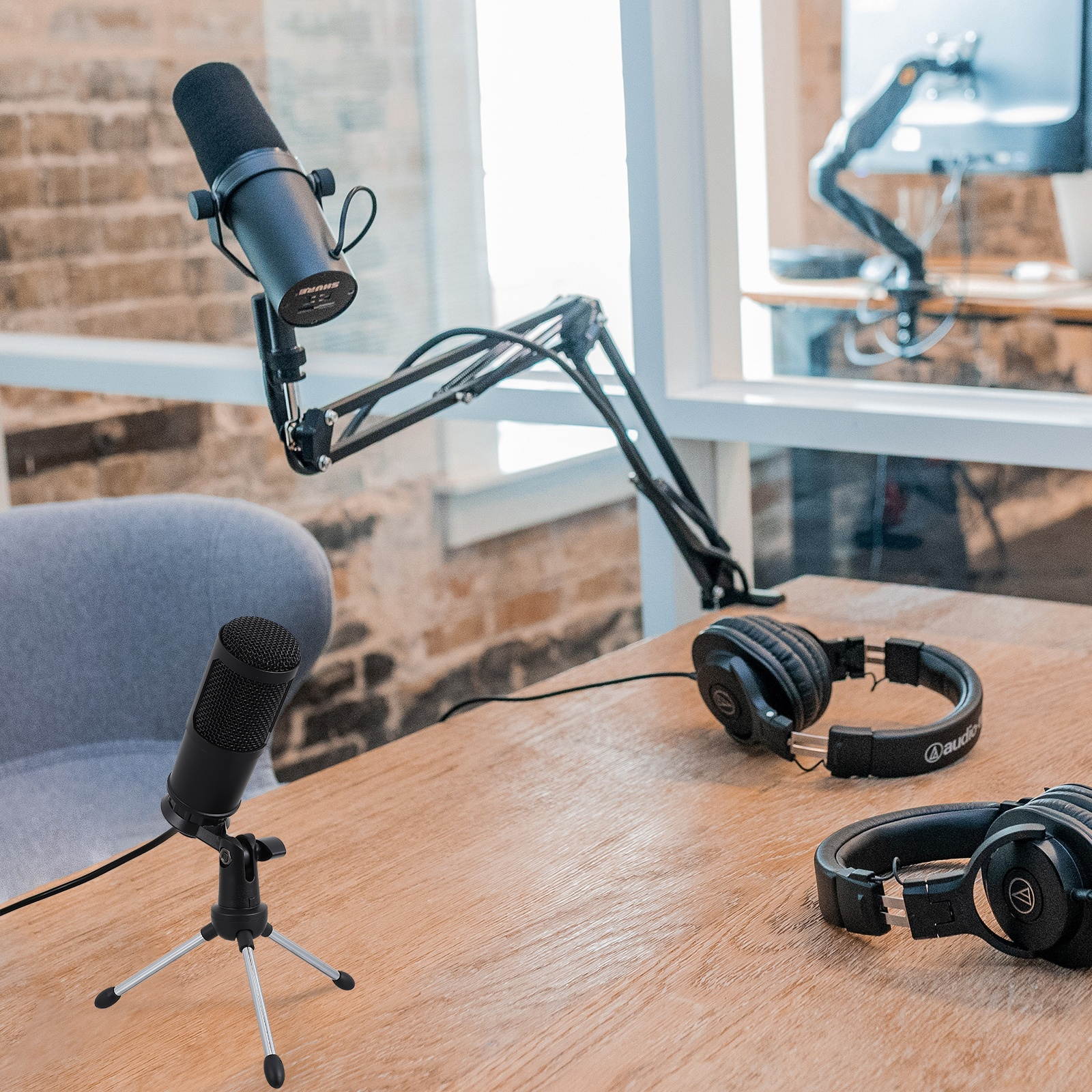 1 Set USB Bracket Microphone Office Home Stable Cardioid USB Condenser Microphone