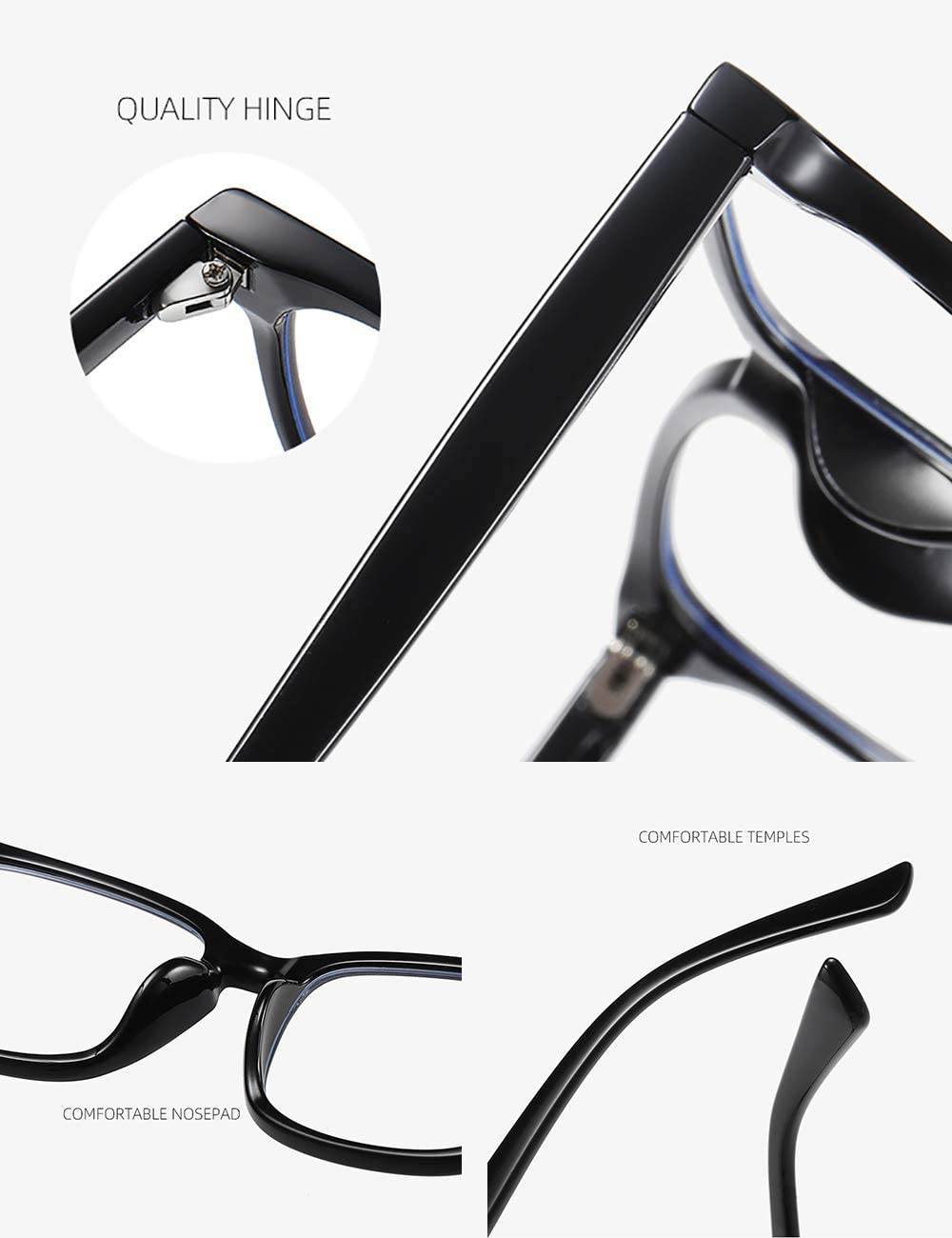 Blue Light Blocking Glasses for Women Men Square Nerd Eyeglasses Anti Eyestrain/UV Glare Reading/TV/Phone/Computer Gaming Glasses Frame