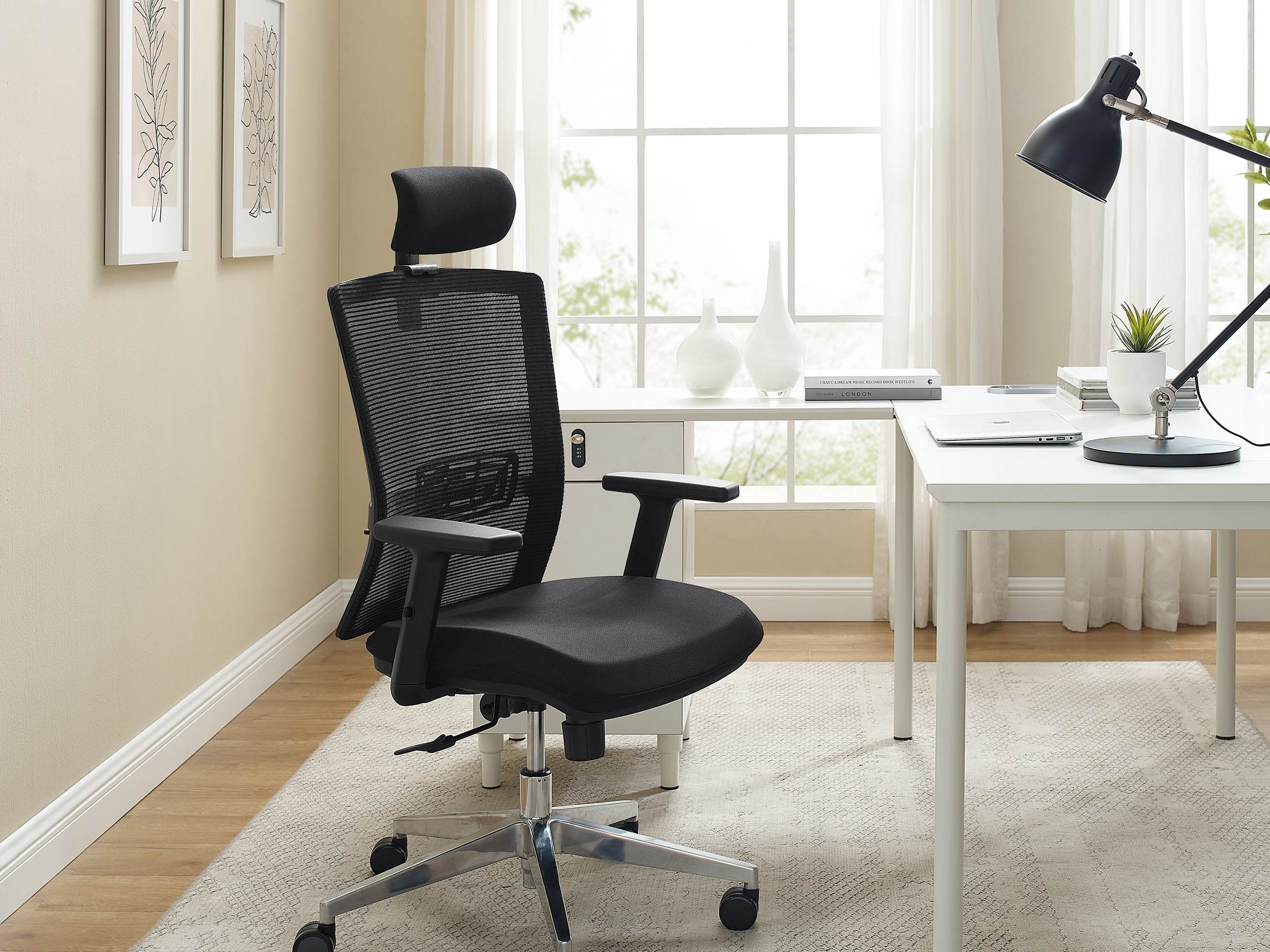 WORKSMYTH Breathable Mesh Ergonomic Office Chair Gaming Chair, Adjustable Headrest Chair Armrest, Lumbar Support and Casters