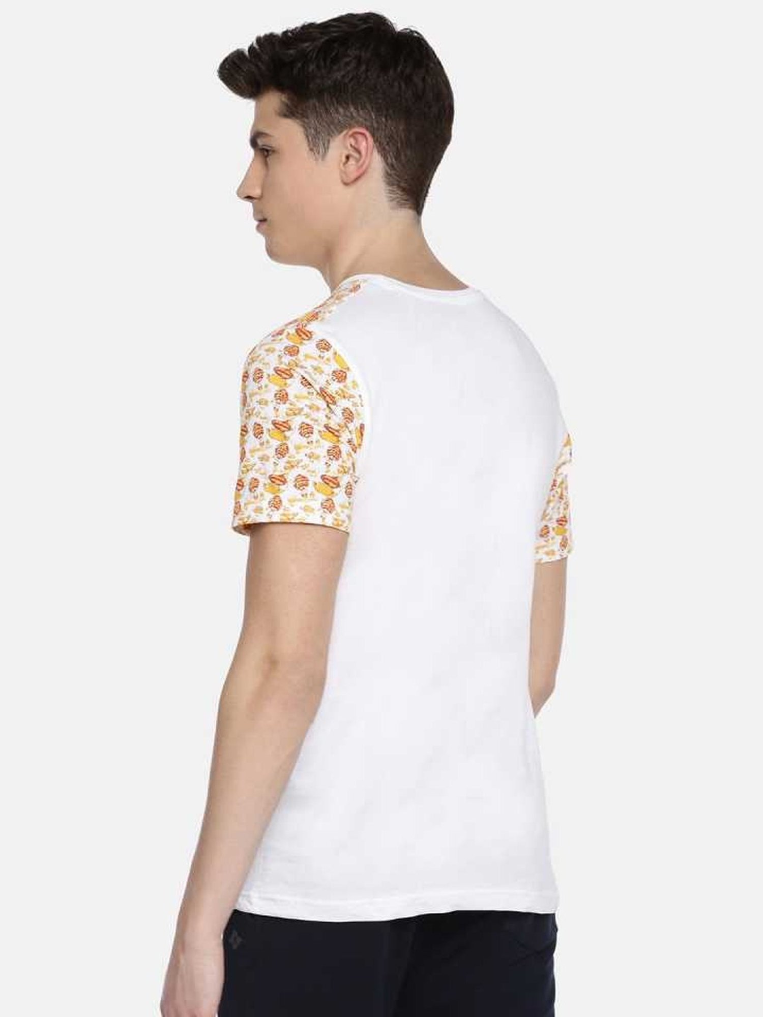 Dollar White Regular Fit Printed T-Shirt