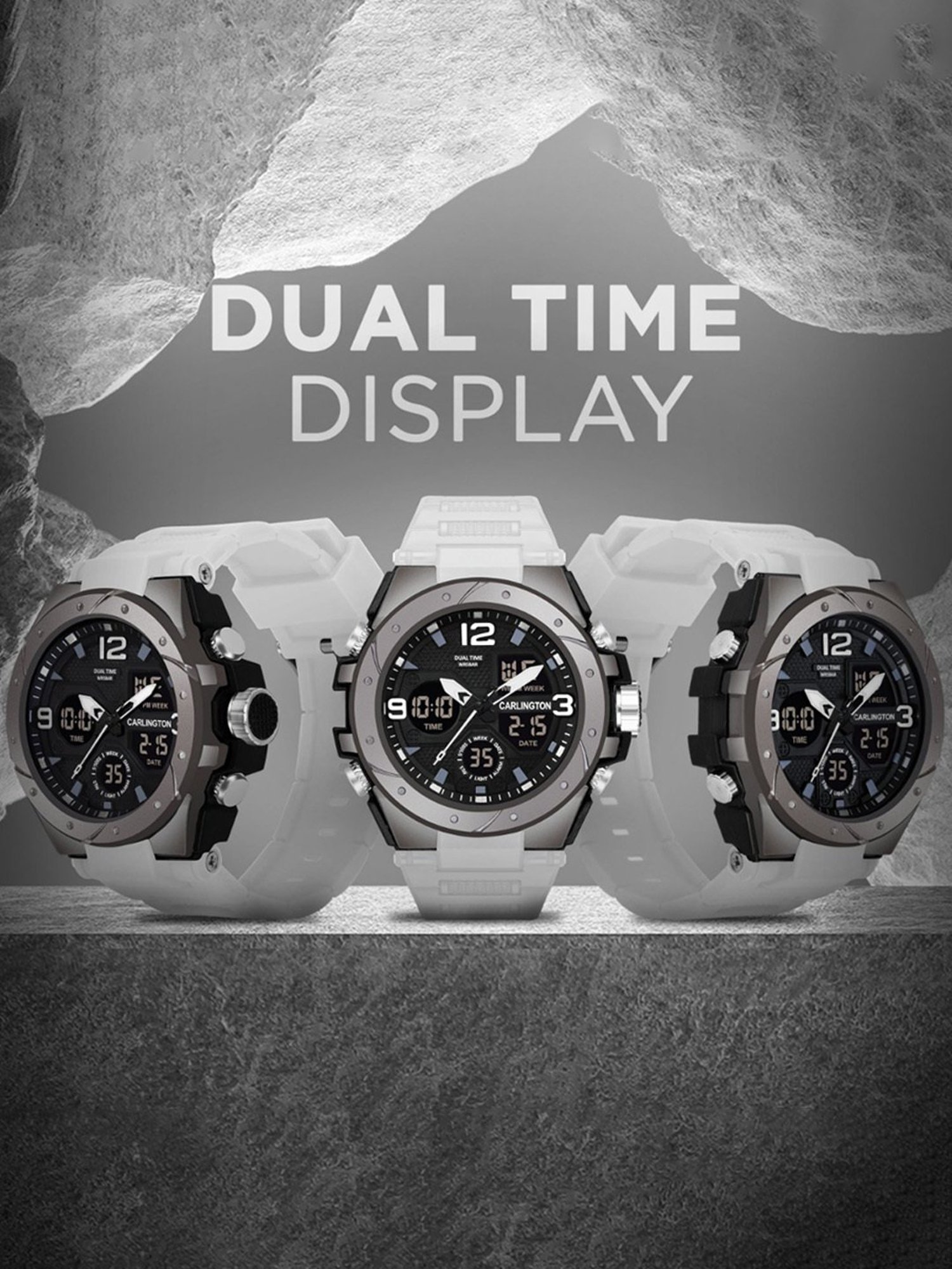 Carlington Endurance 9105 White Chronograph Watch for Men