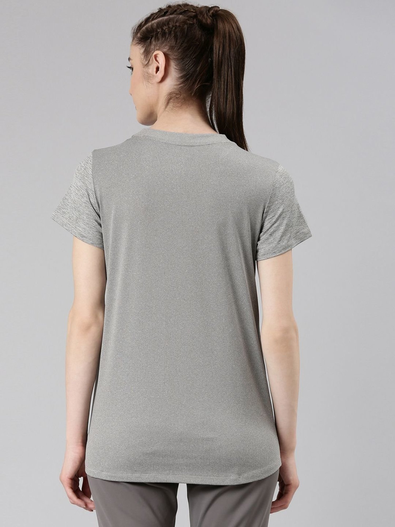 Enamor Grey Graphic Print Sports T-Shirt