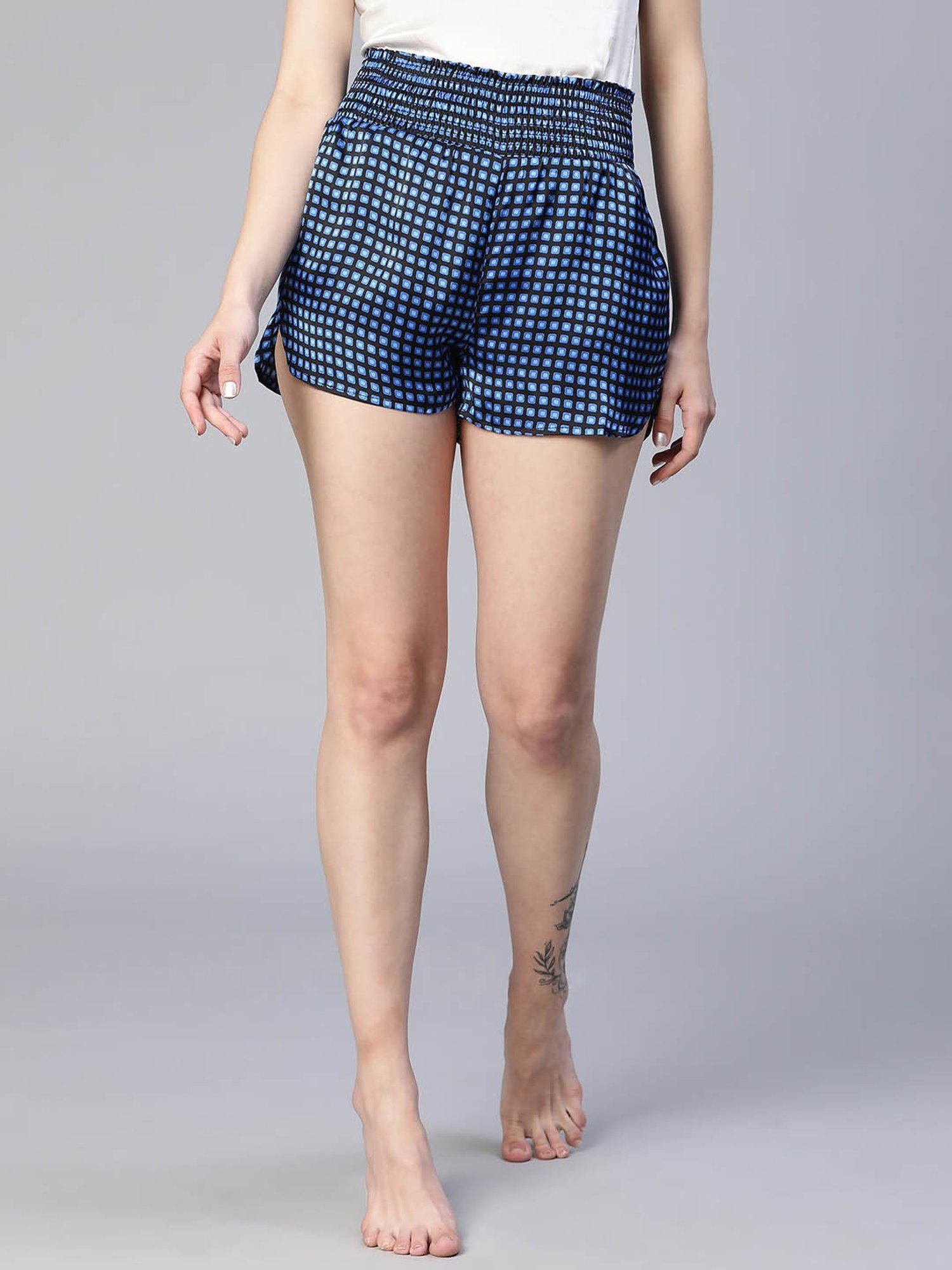Oxolloxo Navy Checks Shorts