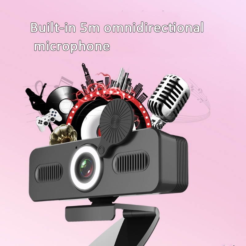 C360 4K  Network High-Definition Computer Camera Beautifying Light Camera with Omnidirectional Microphone, Cable Length: 1.8m