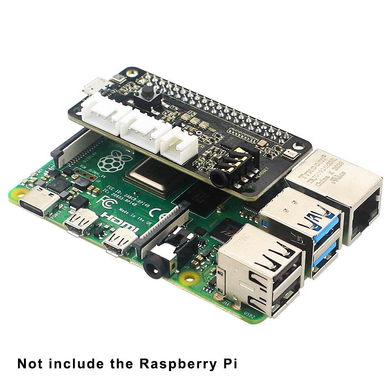 Raspberry Pi 4 Dual Micrs Board Intelligent Voice Module ReSpeaker 2-Mics Hat Microphone Array for Raspberry Pi 4 Model B / 3B+ / 3B