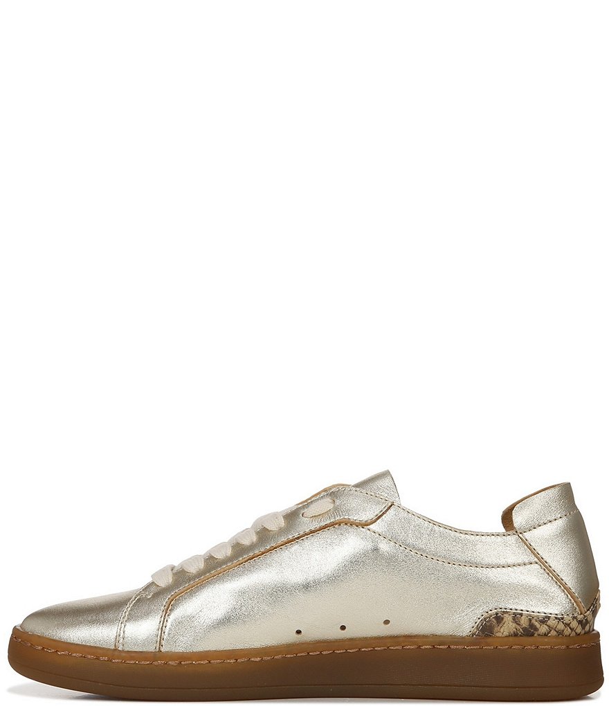 Sam Edelman Jayme Metallic Leather Snake Print Detail Lace-Up Sneakers
