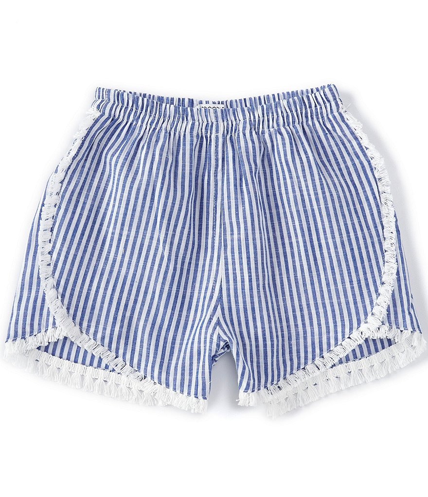 Flapdoodles Little Girls 2T-6X Tassel-Fringe Striped Woven Shorts