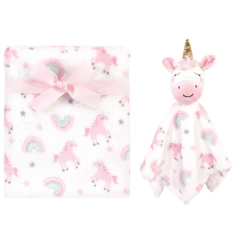 Hudson Baby Infant Boy Plush Blanket with Security Blanket, Boy Gray Fox, One Size