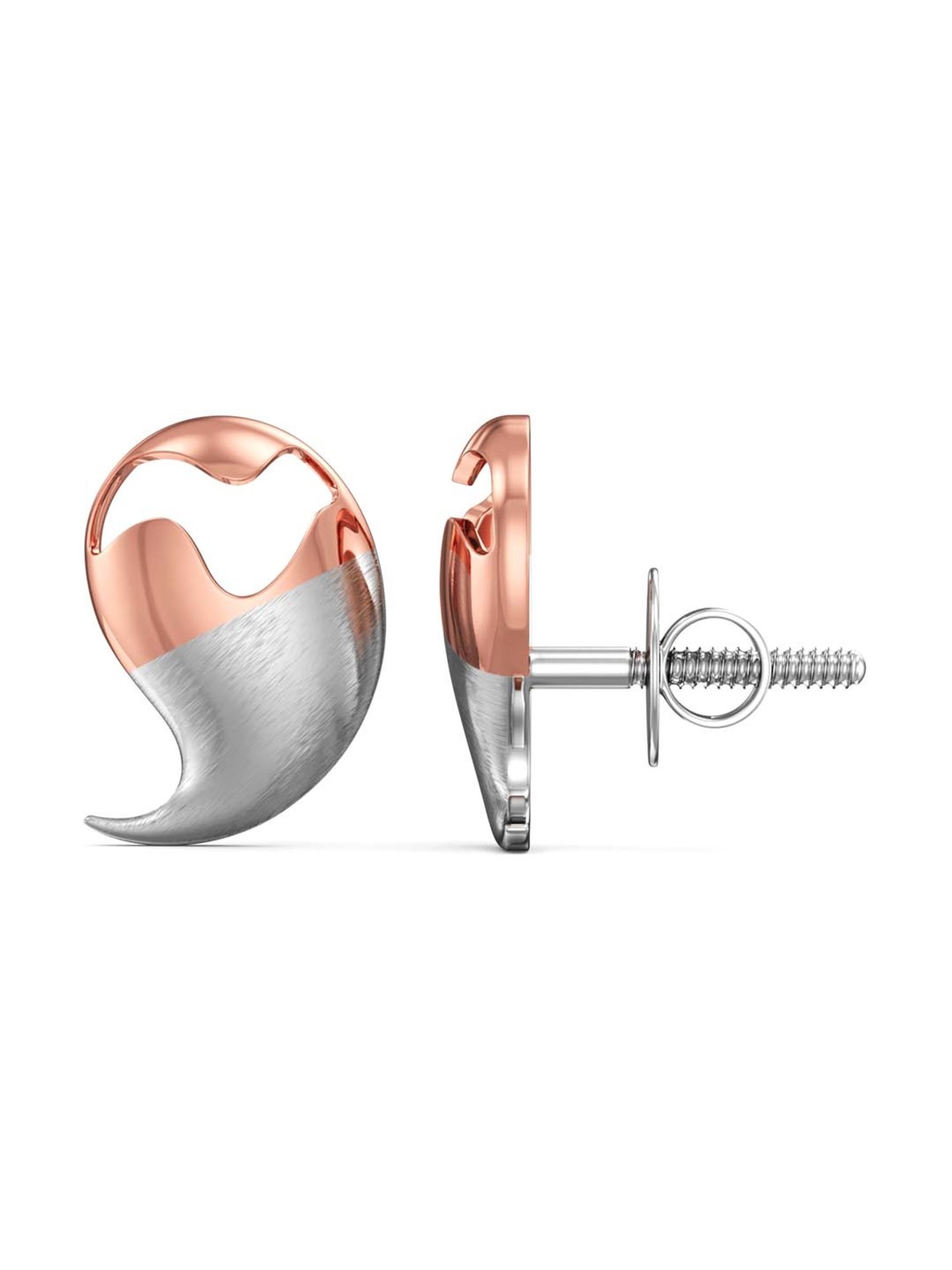 Joyalukkas 950 Platinum Sculptural & Rose Gold Earrings