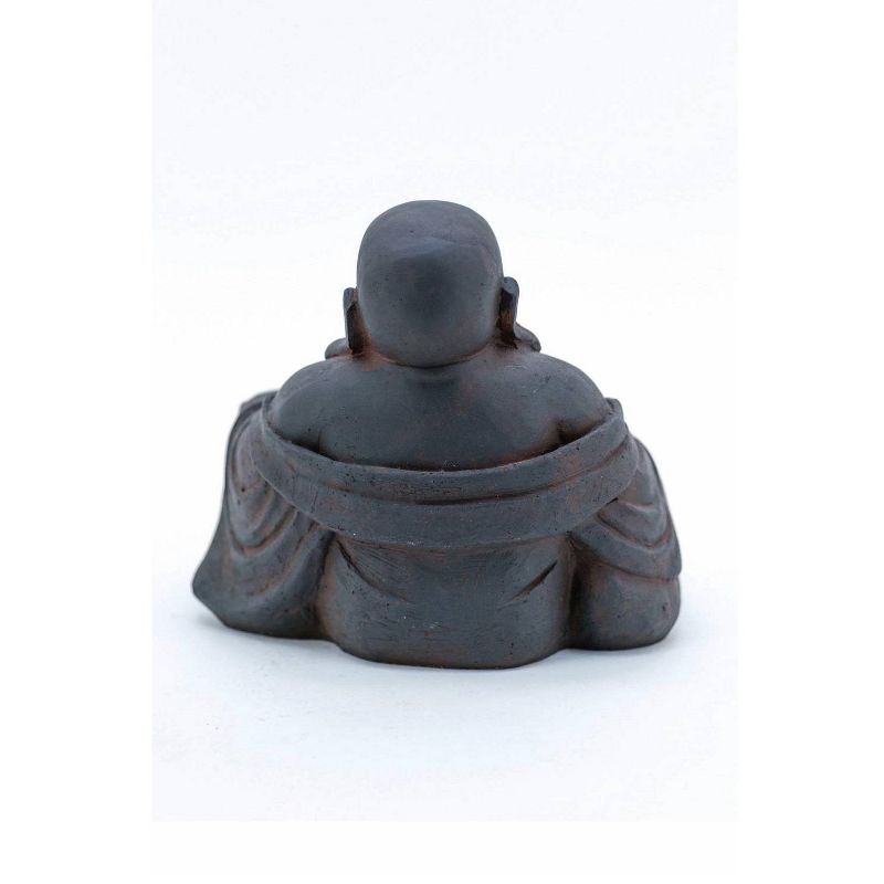 9.5" Polyresin Sitting Buddha Outdoor Zen Statue Rustic Brown - Hi-Line Gift