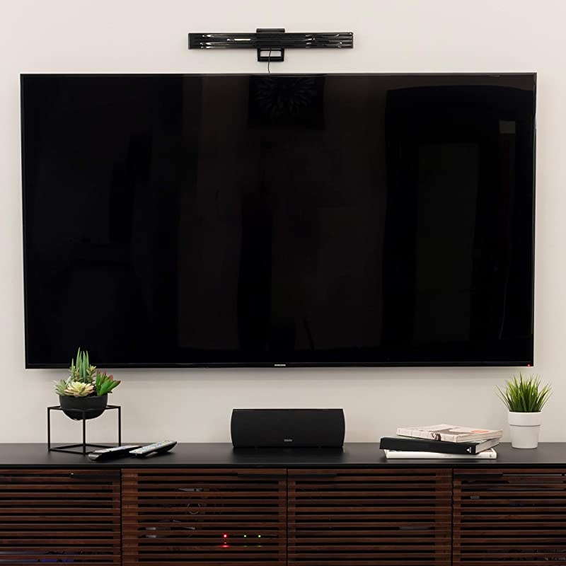 Version GE HD Amplified TV Antenna Easy Mount to Top of TV Design Long Range Supports 4K 1080P Digital HDTV VHF UHF Included Amplifier Signal Booster AC Adapter 5 ft Coax Indoor 37075