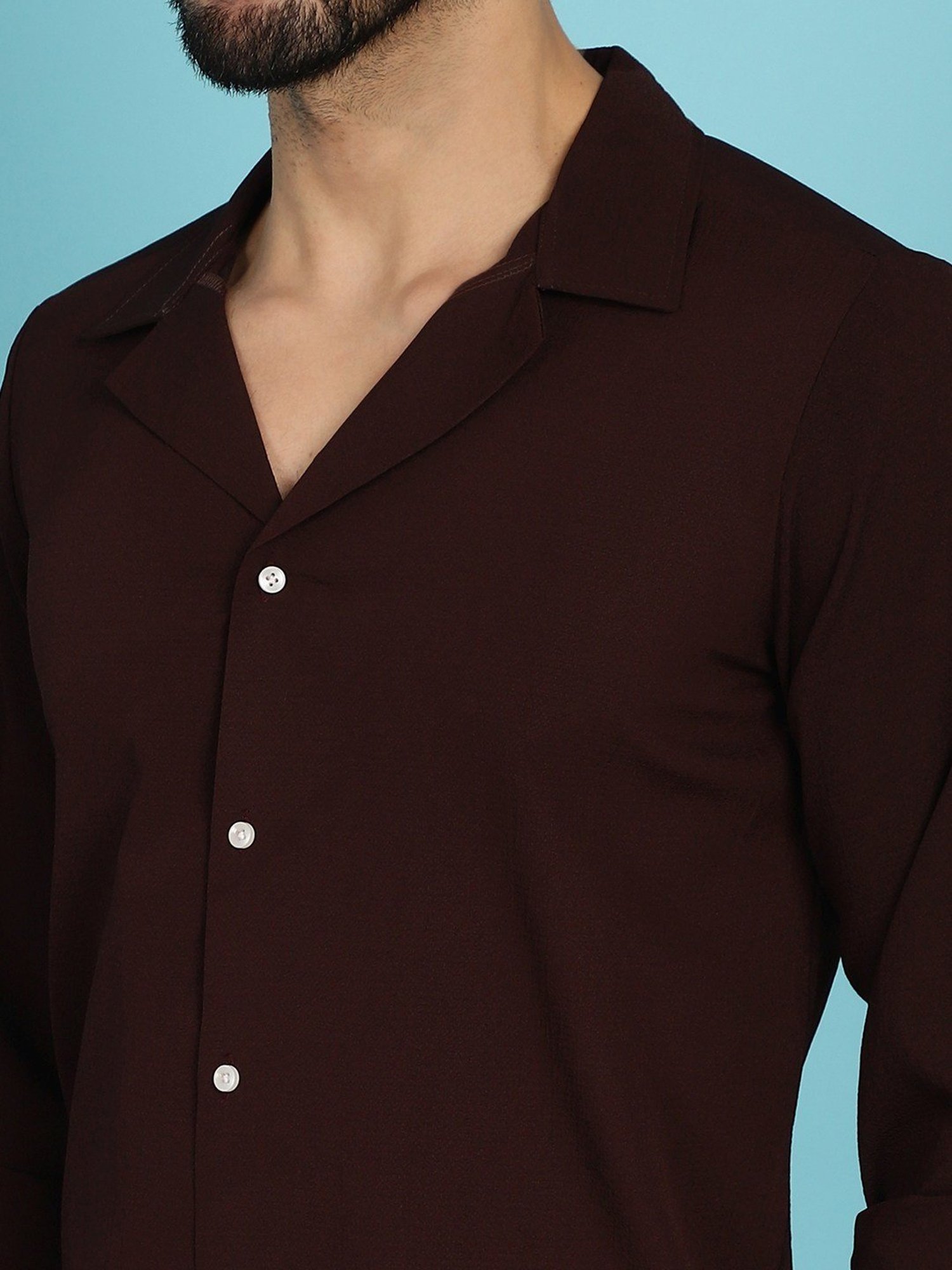 Indian Needle Choco Brown Regular Fit Shirt