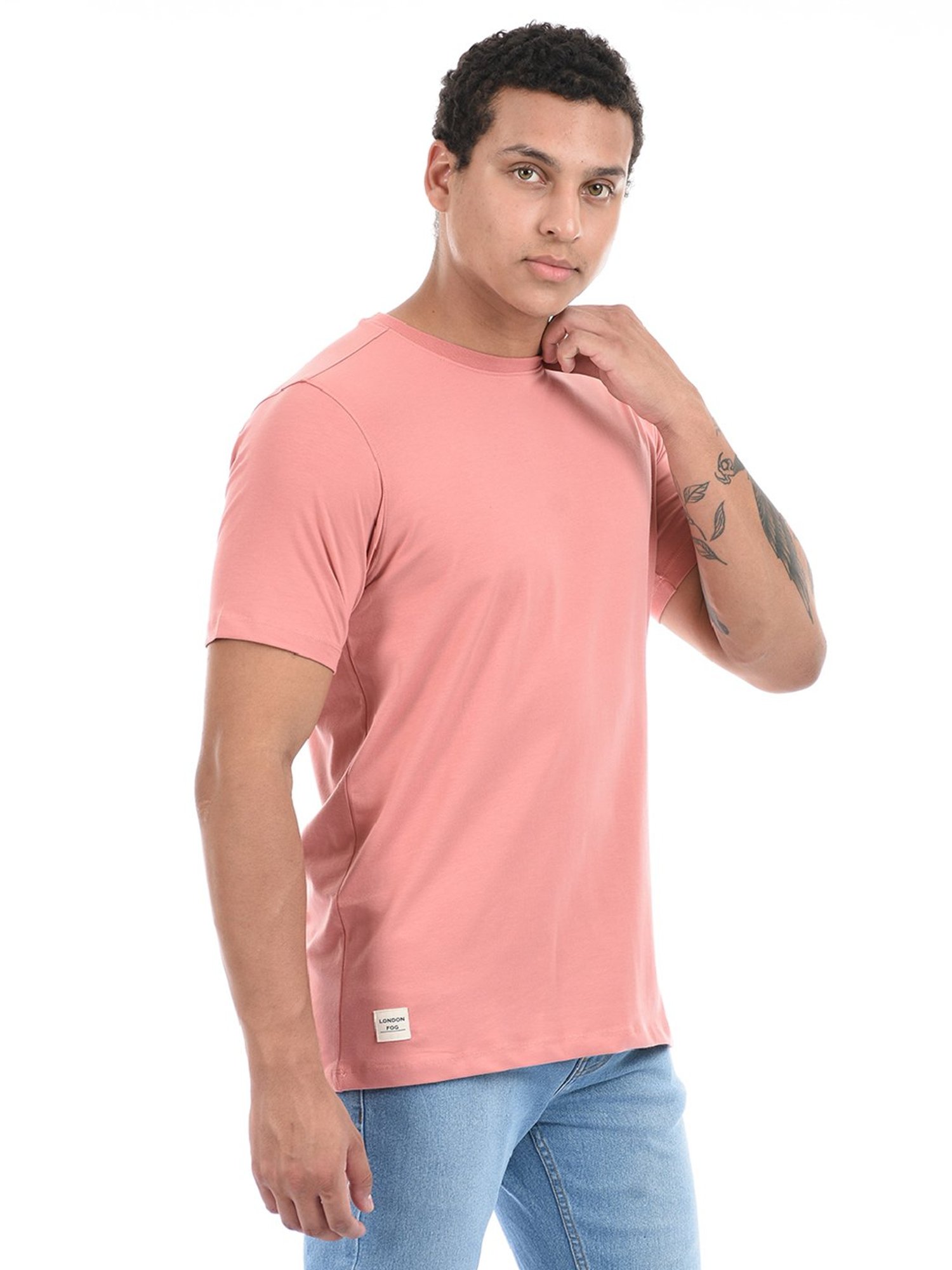 London Fog Pink Regular Fit Crew T-Shirt