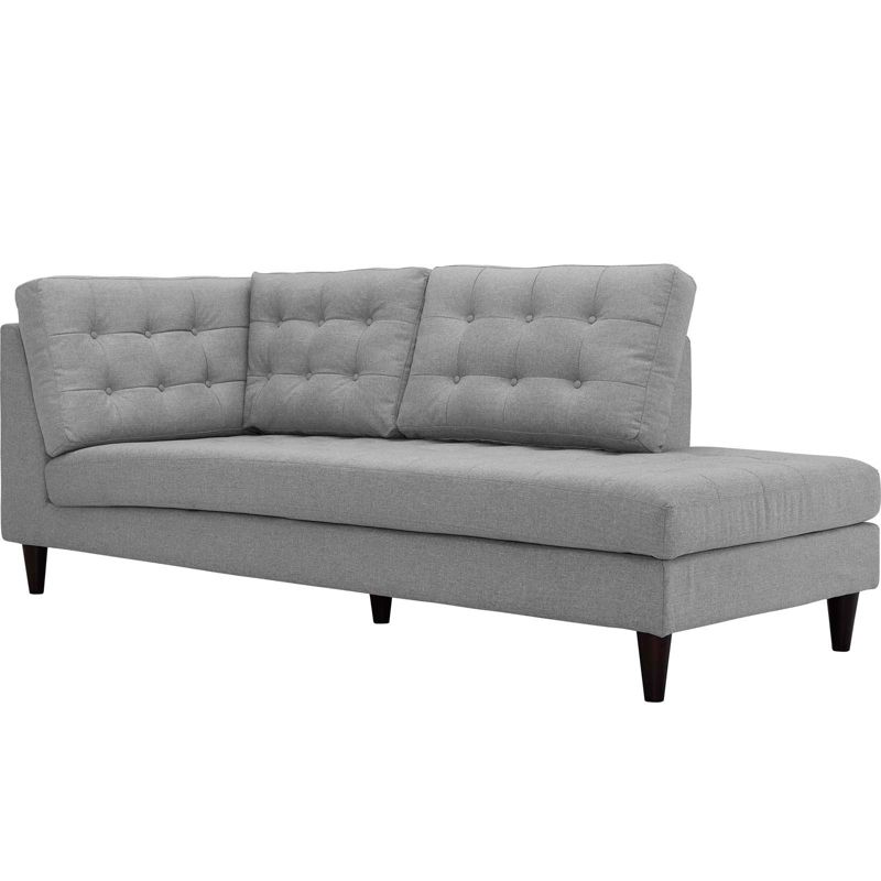 Empress Upholstered Fabric Bumper Sofa Light Gray - Modway
