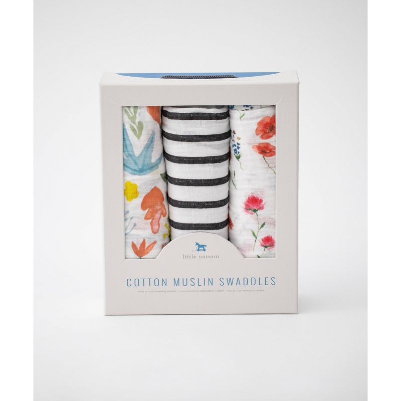 Little Unicorn Cotton Muslin Swaddle - Wild Mums Set 3pk