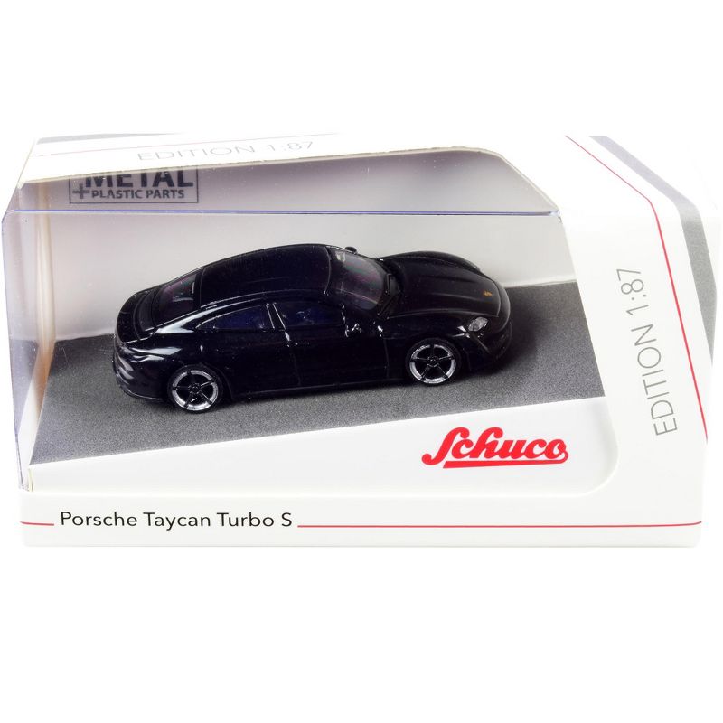 Porsche Taycan Turbo S Black 1/87 (HO) Diecast Model Car by Schuco