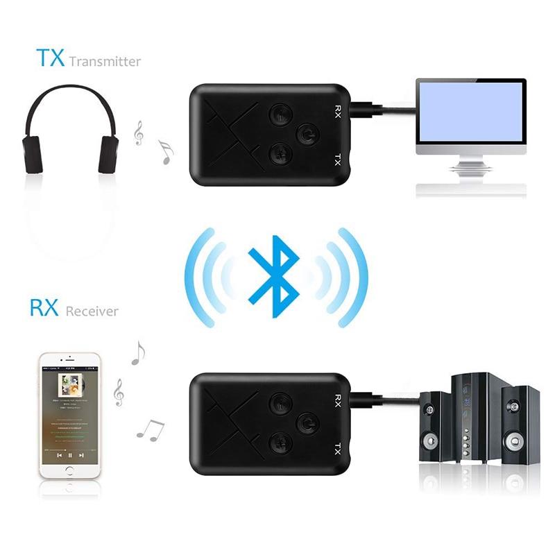 2 In 1 Bluetooth 4.2 Transmitter 3.5mm Jack Hands Music Receiver Bluetooth Transmitter For TV PC Wireless Audio Adapter