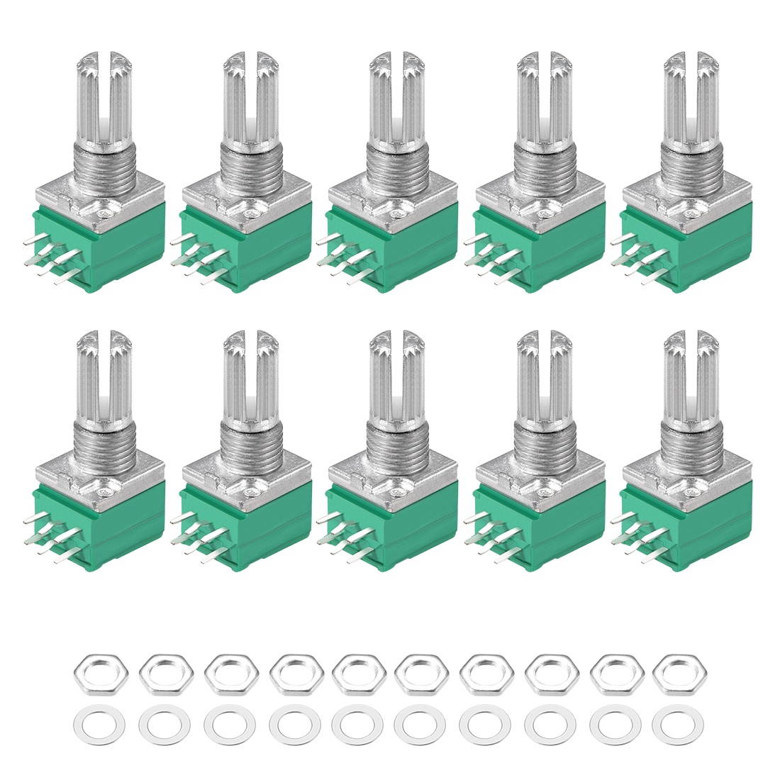 Potentiometer  B5K Ohm Variable Resistors Double Turn Rotary Carbon Film Taper RV097NS 10pcs