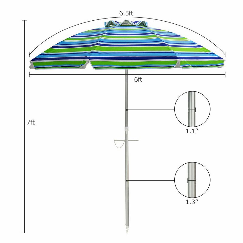 9' x 5' Rectangular Double Top Patio Outdoor Market Umbrella Emerald Green - Crestlive Products
