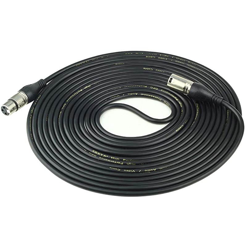 100Ft XLR Microphone Cables - Premium Balanced Mic Speaker Cable with 3 Pins XLR Male to Female 100 Feet,Black