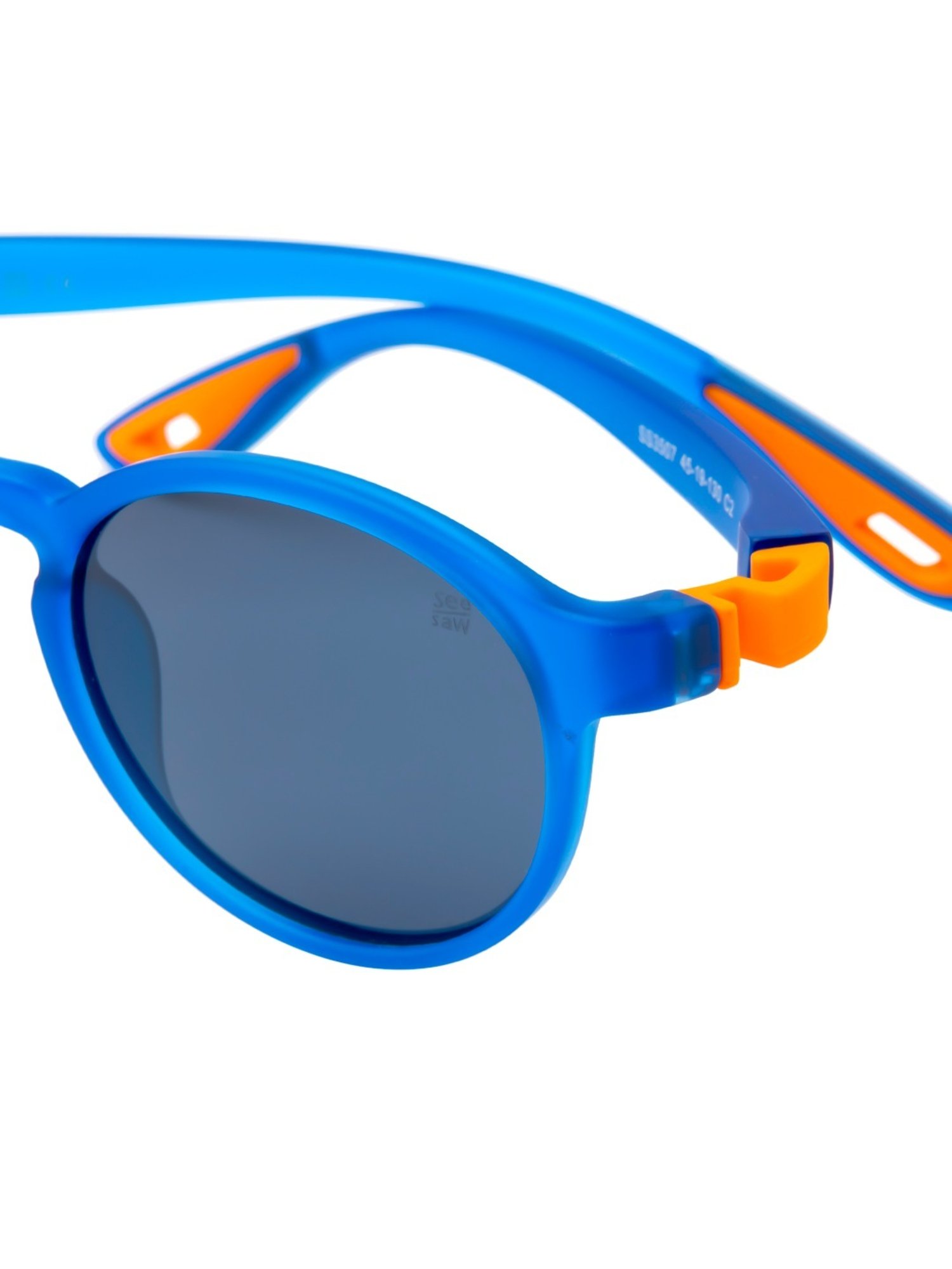 SeeSaw Black Round Unisex Sunglasses